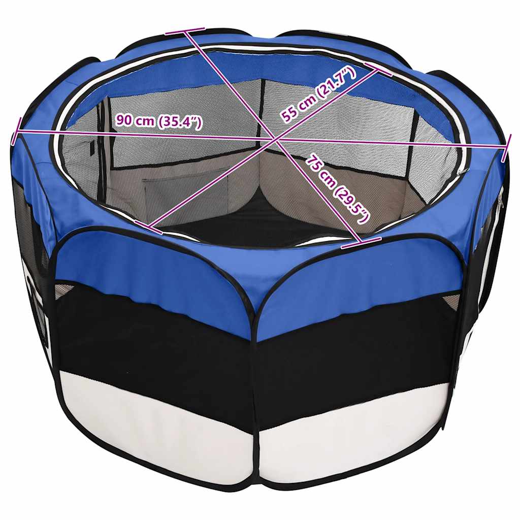 8720286204900_g_en_hd_10 vidaXL Foldable Dog Playpen with Carrying Bag Blue 90x90x58 cm - Image 12
