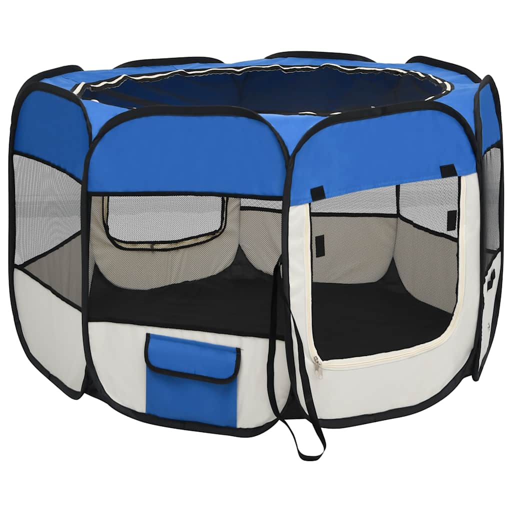 8720286204900_g_en_hd_11 vidaXL Foldable Dog Playpen with Carrying Bag Blue 90x90x58 cm - Image 13
