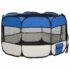 vidaXL Foldable Dog Playpen with Carrying Bag Blue 110x110x58 cm - Image 4