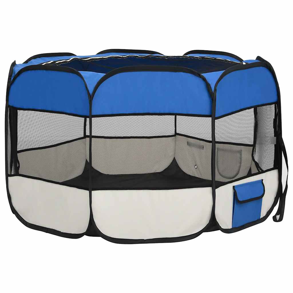8720286204917_g_en_hd_2 vidaXL Foldable Dog Playpen with Carrying Bag Blue 110x110x58 cm - Image 4