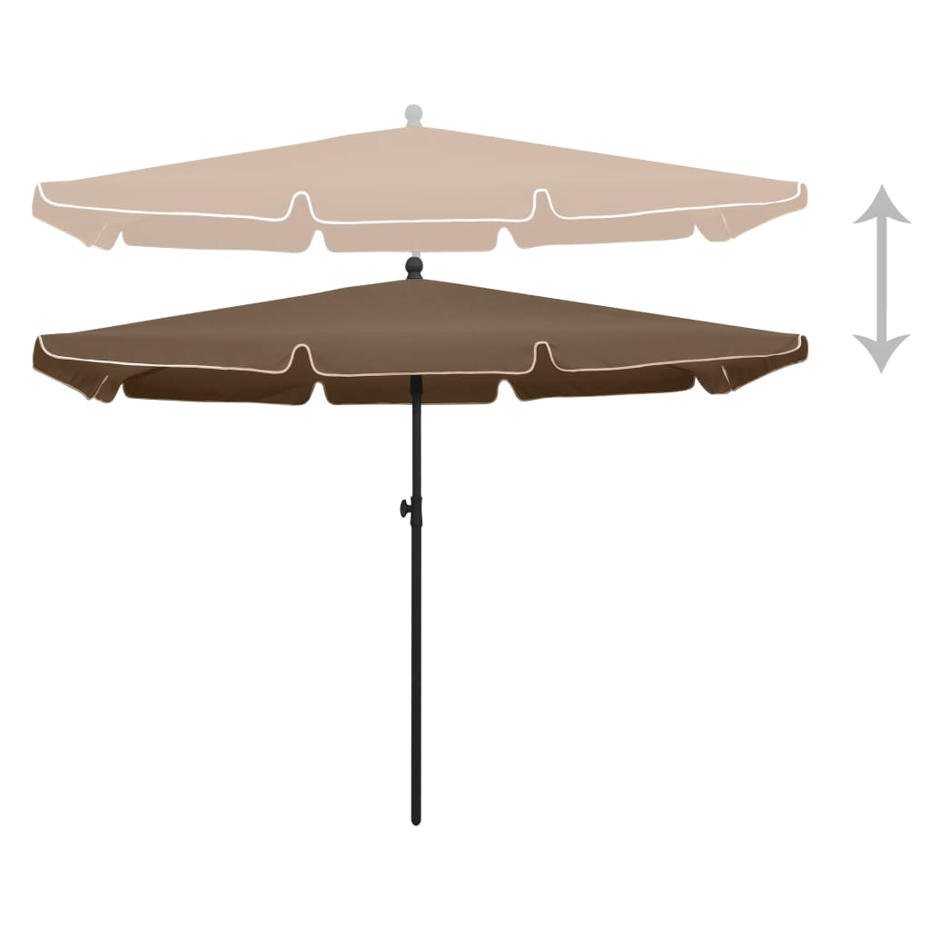 8720286205051_g_en_hd_2 vidaXL Garden Parasol with Pole 210x140 cm Taupe - Image 3