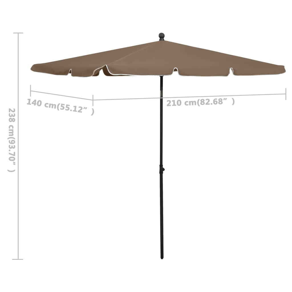 8720286205051_g_en_hd_5 vidaXL Garden Parasol with Pole 210x140 cm Taupe - Image 6