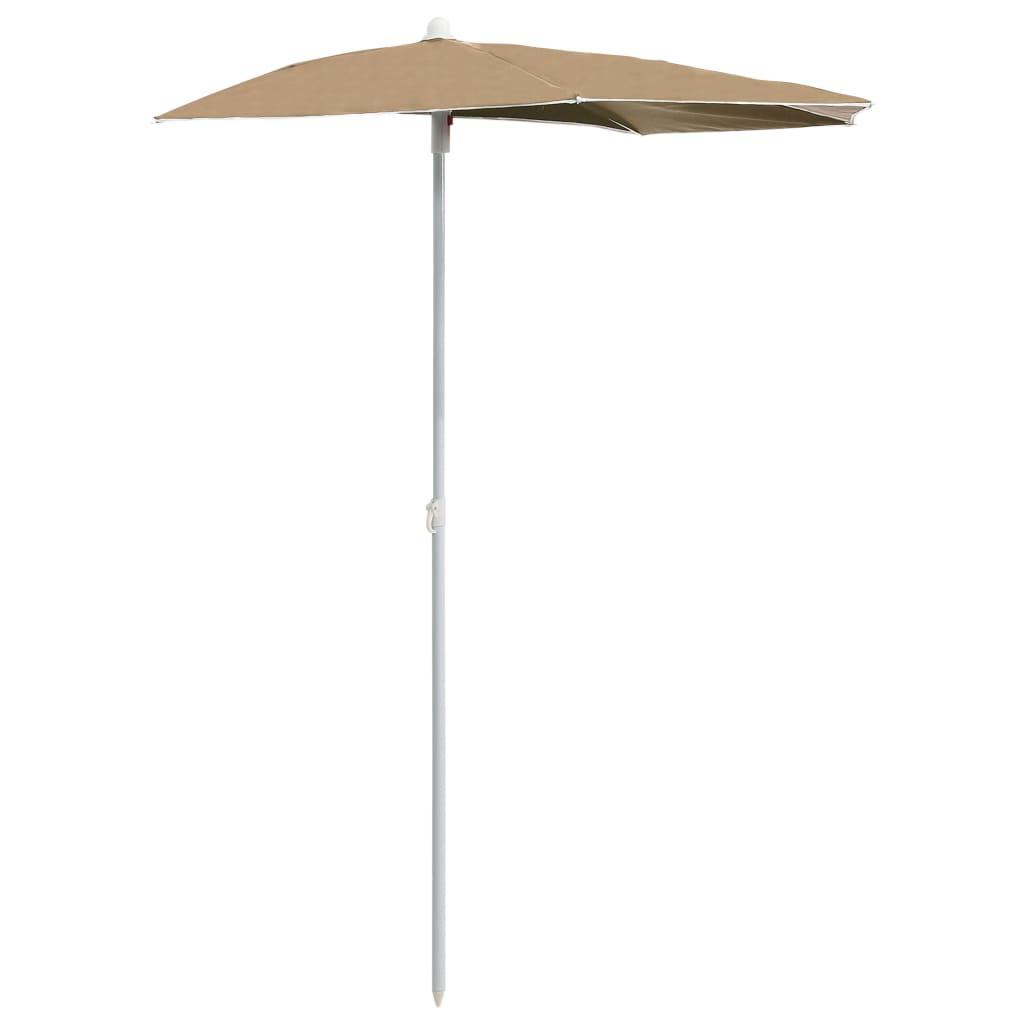 8720286205211_a_en_hd_1 vidaXL Garden Half Parasol with Pole 180x90 cm Taupe - Image 2