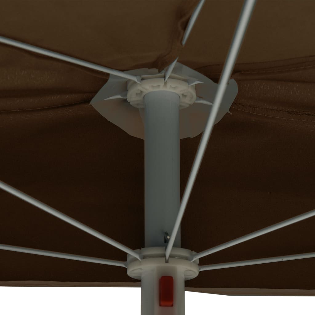8720286205211_g_en_hd_5 vidaXL Garden Half Parasol with Pole 180x90 cm Taupe - Image 7