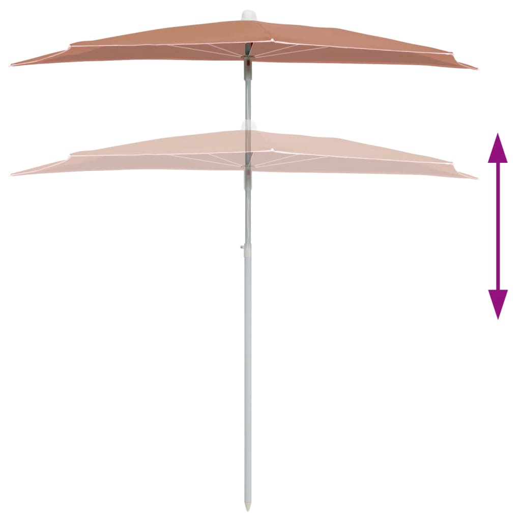 8720286205235_g_en_hd_2 vidaXL Garden Half Parasol with Pole 180x90 cm Terracotta - Image 4