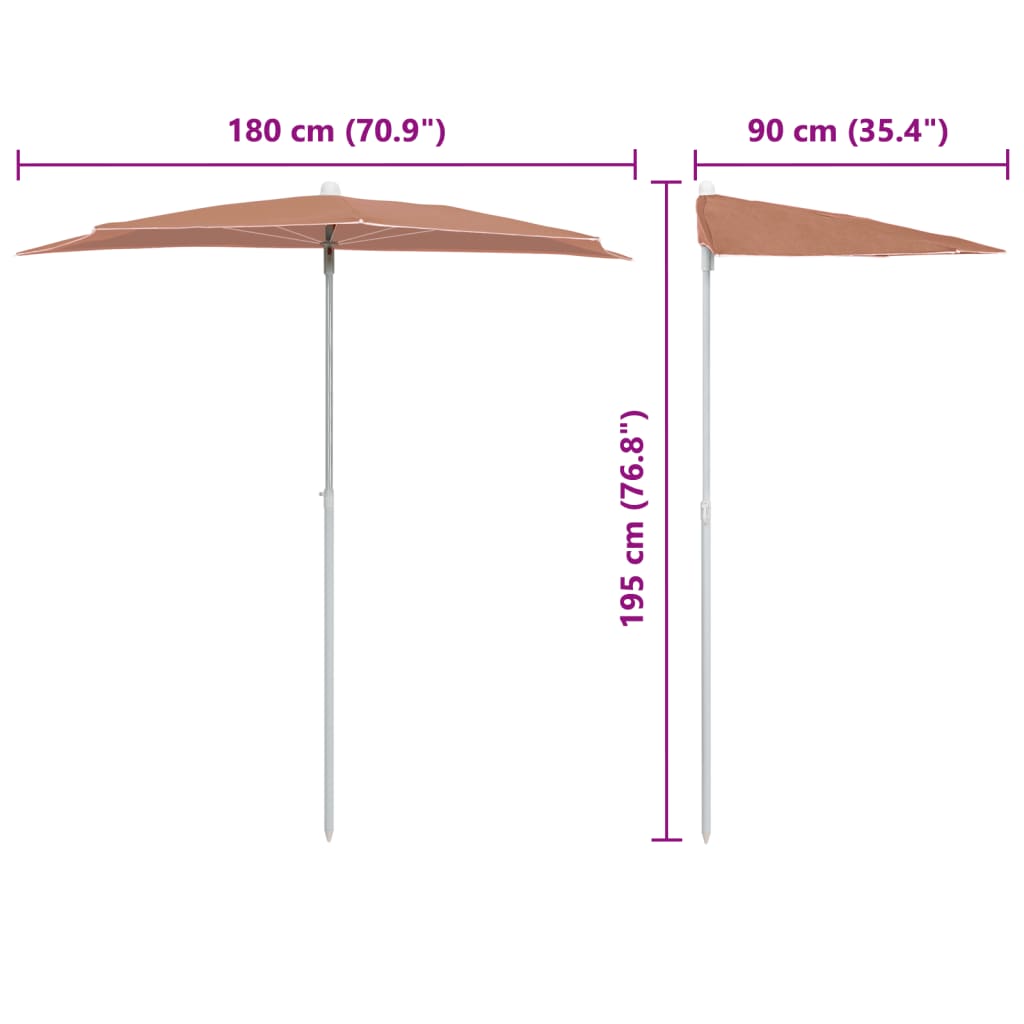 8720286205235_g_en_hd_6 vidaXL Garden Half Parasol with Pole 180x90 cm Terracotta - Image 8