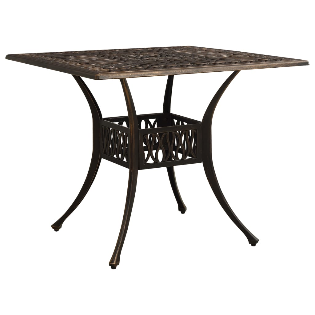 vidaXL Garden Table Bronze 90x90x73 cm Cast Aluminium