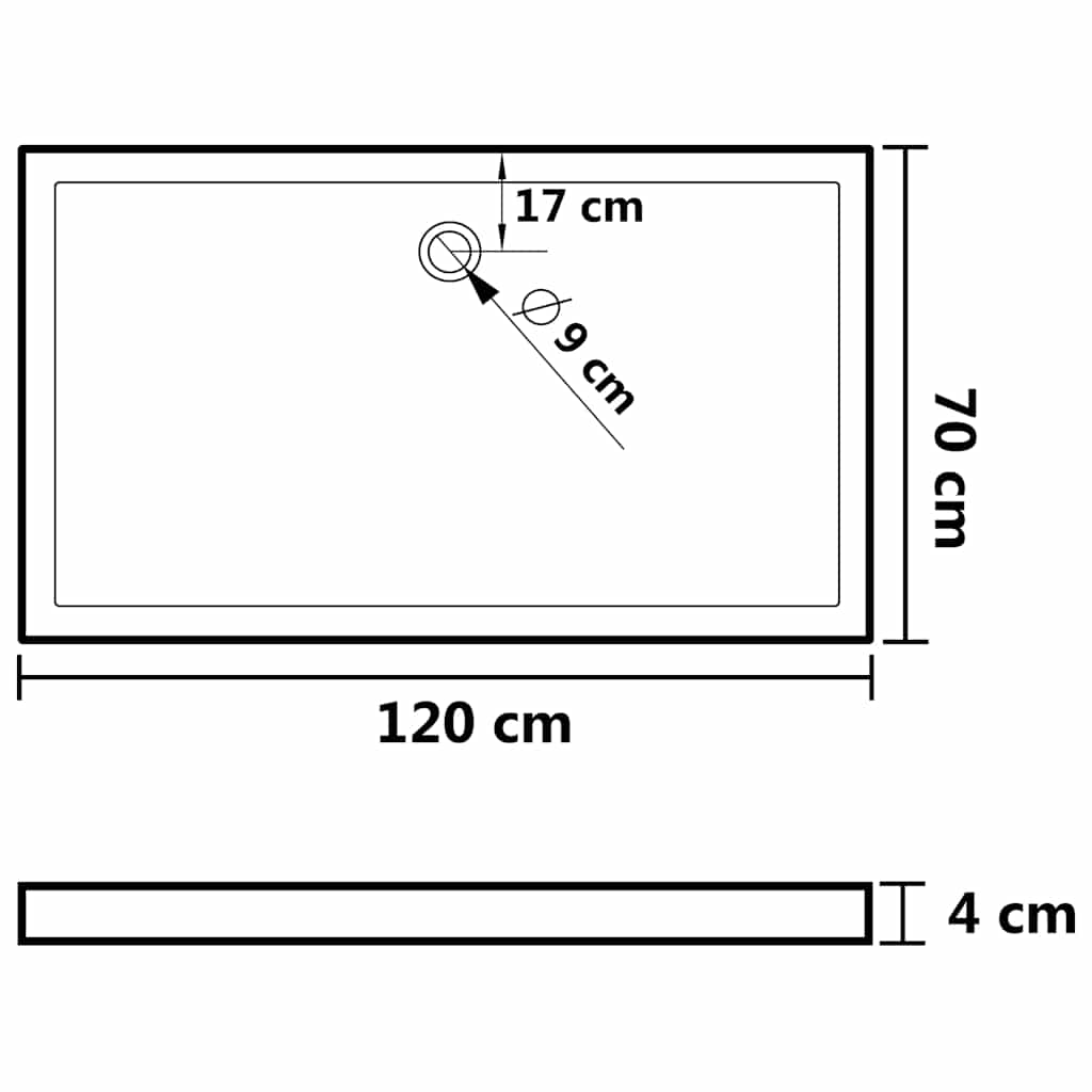 8720286206072_g_en_hd_6 vidaXL Rectangular ABS Shower Base Tray White 70x120 cm - Image 8