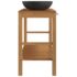 vidaXL Bathroom Vanity Cabinet Solid Wood Teak with Sinks Marble Black - Image 4