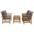 vidaXL 4 Piece Garden Lounge Set with Cushions Solid Acacia Wood (310258+310264) - Image 2
