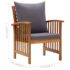 vidaXL 4 Piece Garden Lounge Set with Cushions Solid Acacia Wood (310258+310264) - Image 12