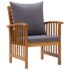 vidaXL 4 Piece Garden Lounge Set with Cushions Solid Acacia Wood (310258+310264) - Image 5