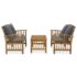 vidaXL 3 Piece Garden Lounge Set with Cushions Solid Acacia Wood (310261+310264) - Image 2