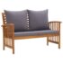 vidaXL 3 Piece Garden Lounge Set with Cushions Solid Acacia Wood (310261+310264) - Image 4
