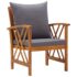 vidaXL 4 Piece Garden Lounge Set with Cushions Solid Acacia Wood - Image 5