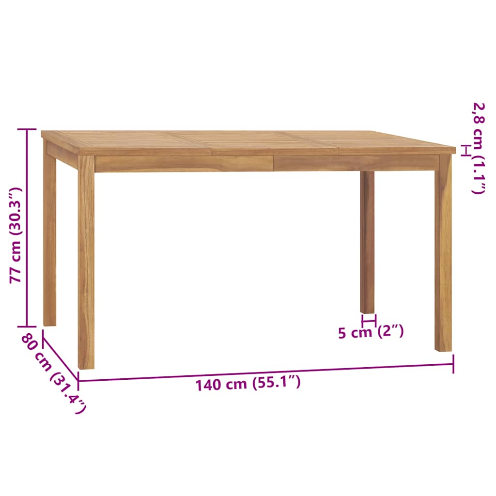 8720286208373_g_en_hd_6 vidaXL Garden Dining Table 140x80x77 cm Solid Teak Wood - Image 7