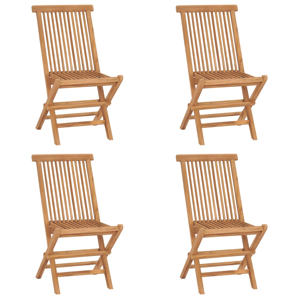 vidaXL Folding Garden Chairs 4 pcs Solid Wood Teak