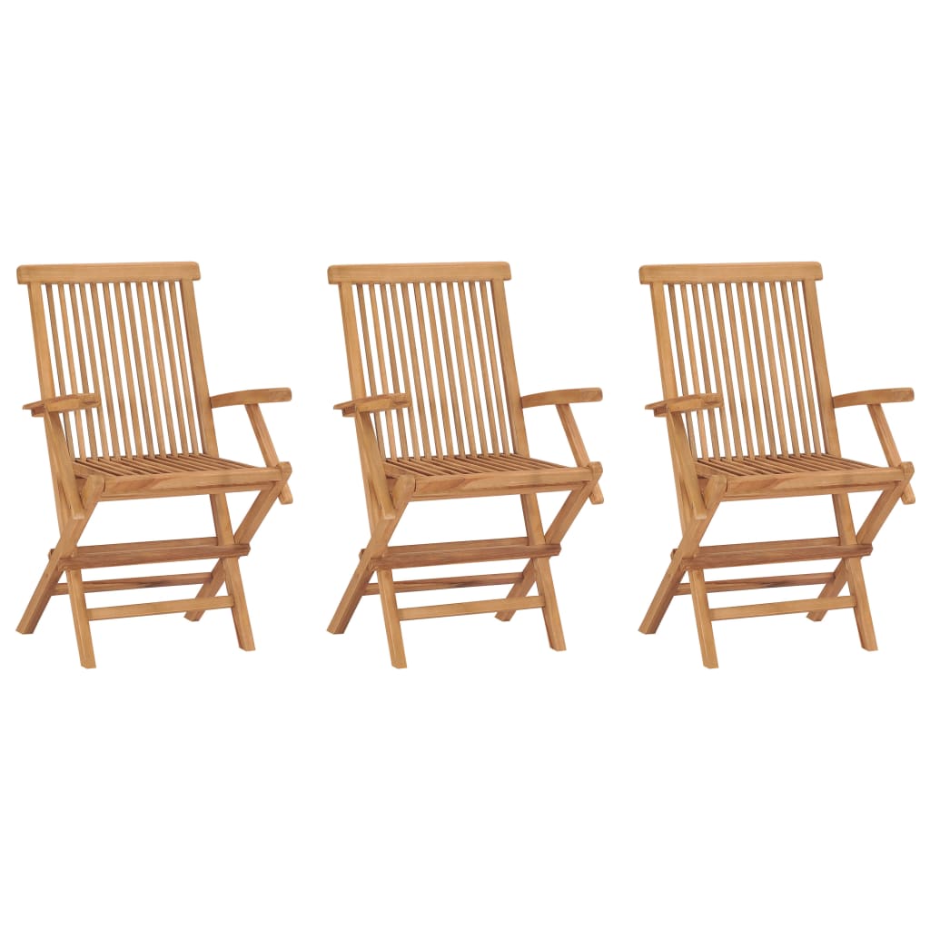 vidaXL Folding Garden Chairs 3 pcs Solid Wood Teak