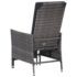 vidaXL 3 Piece Garden Lounge Set with Cushions Poly Rattan Grey - Image 7