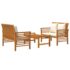 vidaXL 3 Piece Garden Lounge Set with Cushions Solid Wood Acacia - Image 3