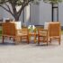 vidaXL 5 Piece Garden Lounge Set with Cushions Solid Wood Acacia