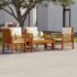 vidaXL 5 Piece Garden Lounge Set with Cushions Solid Wood Acacia