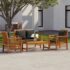 vidaXL 4 Piece Garden Lounge Set with Cushions Solid Wood Acacia