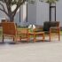 vidaXL 3 Piece Garden Lounge Set with Cushions Solid Wood Acacia