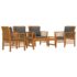 vidaXL 5 Piece Garden Lounge Set with Cushions Solid Wood Acacia - Image 3