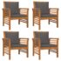 vidaXL 5 Piece Garden Lounge Set with Cushions Solid Wood Acacia - Image 6