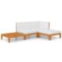 vidaXL 4 Piece Garden Lounge Set with Cushions Solid Acacia Wood - Image 2