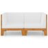 vidaXL 2-Seater Sofa with Cream White Cushions Solid Acacia Wood - Image 3