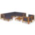 vidaXL 10 Piece Garden Lounge Set with Cushions Solid Acacia Wood - Image 2