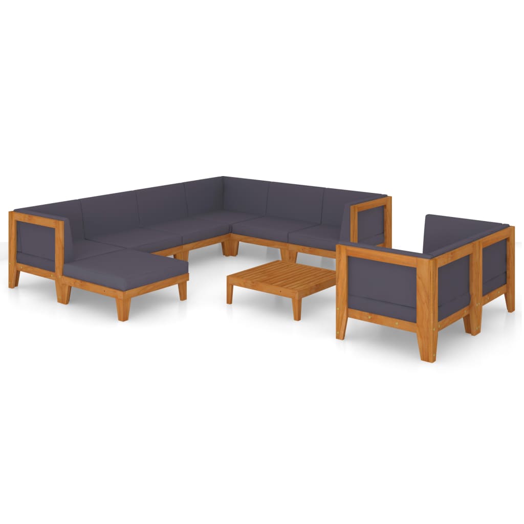 8720286209950_a_en_hd_1 vidaXL 10 Piece Garden Lounge Set with Cushions Solid Acacia Wood - Image 2