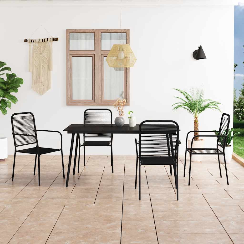8720286210239_m_en_hd_1 vidaXL 5 Piece Garden Dining Set Cotton Rope and Steel Black - Image 1
