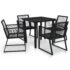 vidaXL 5 Piece Outdoor Dining Set PVC Rattan Black