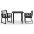 vidaXL 3 Piece Outdoor Dining Set PVC Rattan Black - Image 2