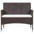 vidaXL 2 Piece Garden Lounge Set with Cushion Poly Rattan Brown - Image 7
