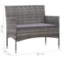 vidaXL 2 Piece Garden Lounge Set with Cushion Poly Rattan Grey - Image 12