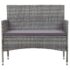 vidaXL 2 Piece Garden Lounge Set with Cushion Poly Rattan Grey - Image 7