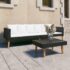vidaXL 2 Piece Garden Lounge Set with Cushions Poly Rattan Black