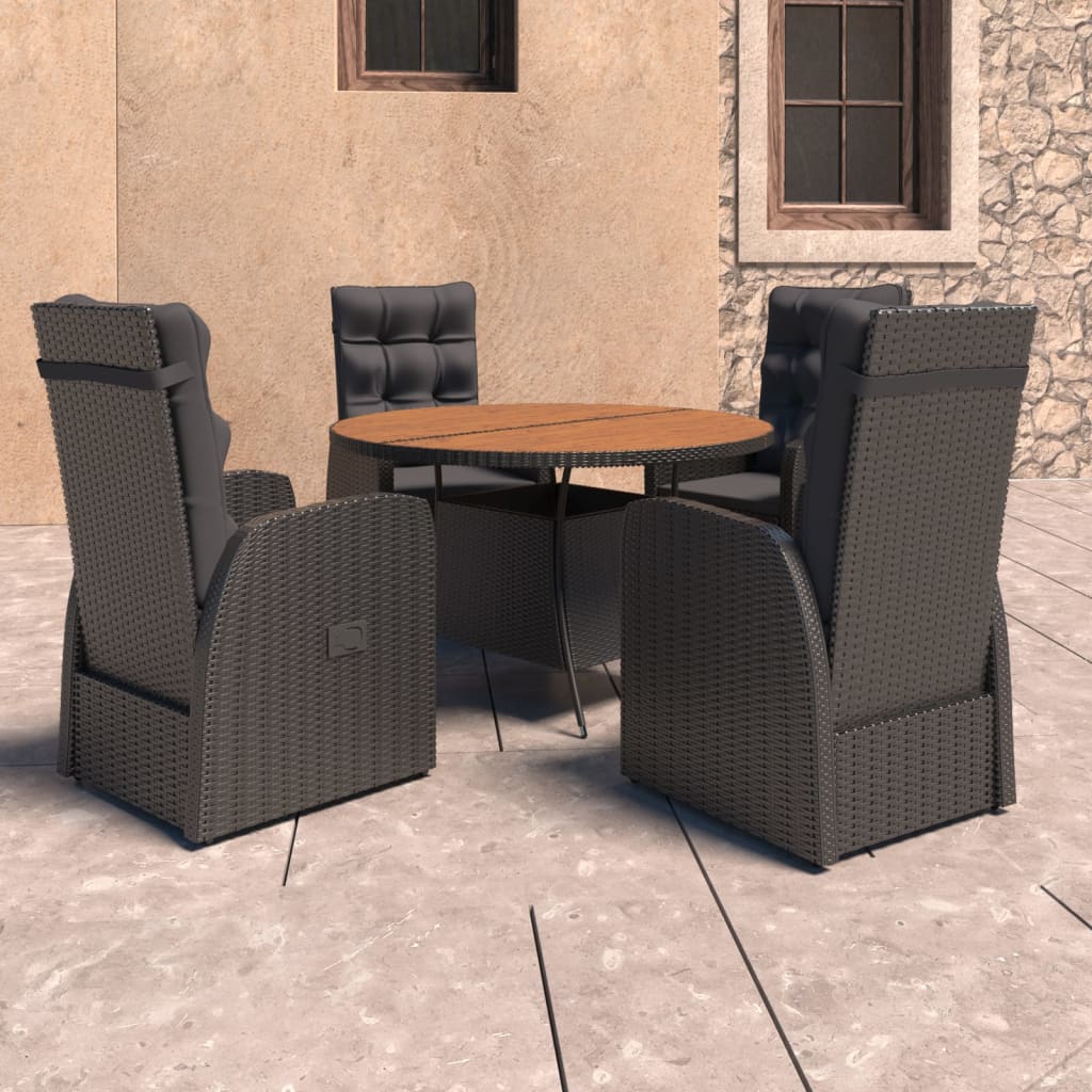 8720286210680_m_en_hd_1 vidaXL 5 Piece Outdoor Dining Set with Cushions Poly Rattan Black - Image 1