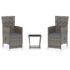 vidaXL 3 Piece Garden Lounge Set with Cushions Poly Rattan Grey - Image 2