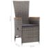 vidaXL 3 Piece Garden Lounge Set with Cushions Poly Rattan Grey - Image 13