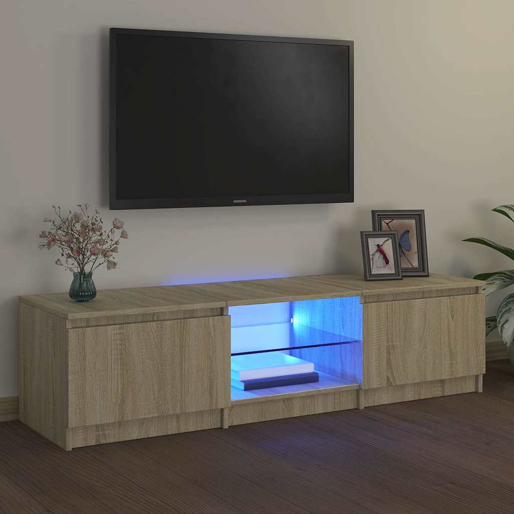 vidaXL TV Cabinet with LED Lights Sonoma Oak 140x40x36 cm