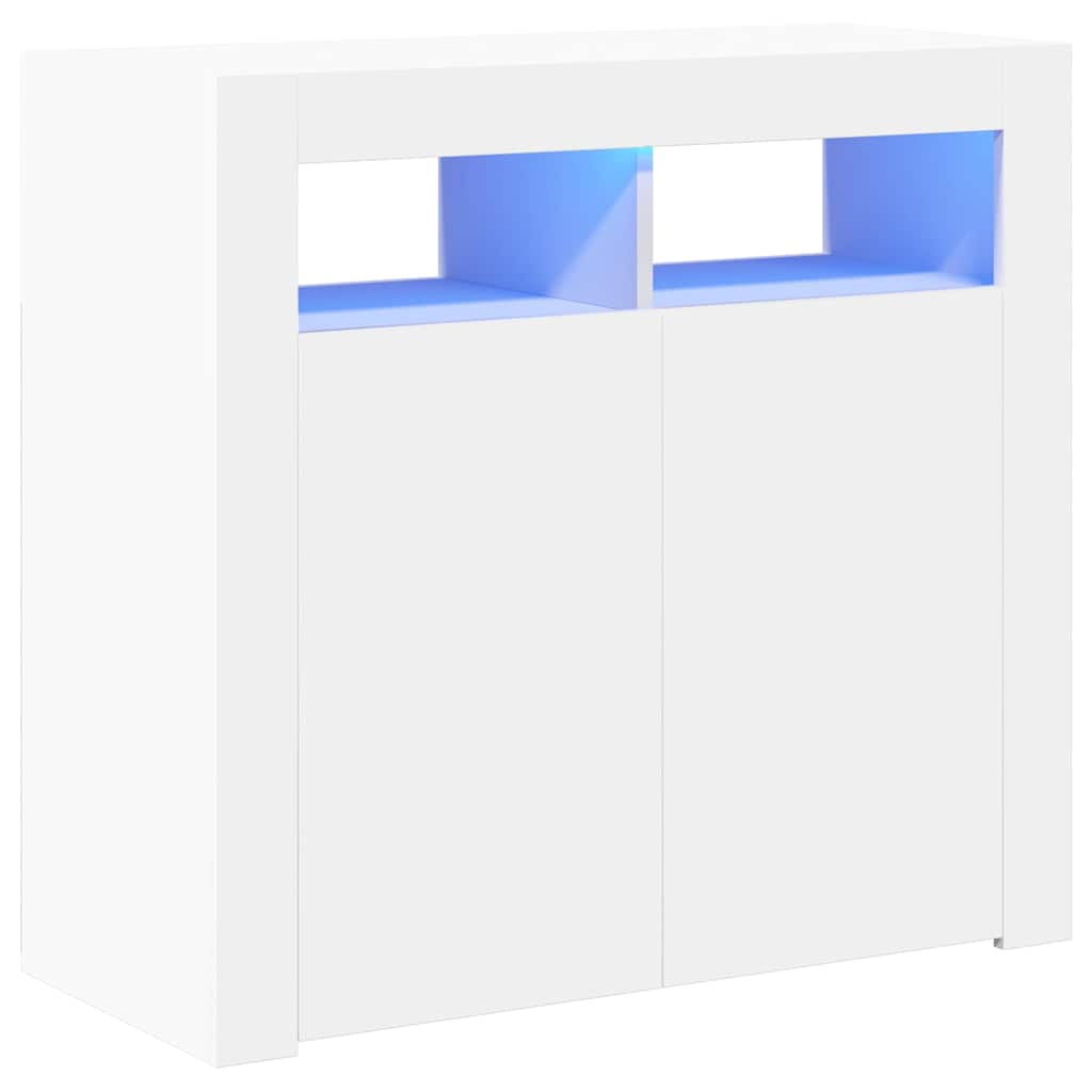 8720286217382_a_en_hd_1 vidaXL Sideboard with LED Lights White 80x35x75 cm - Image 2