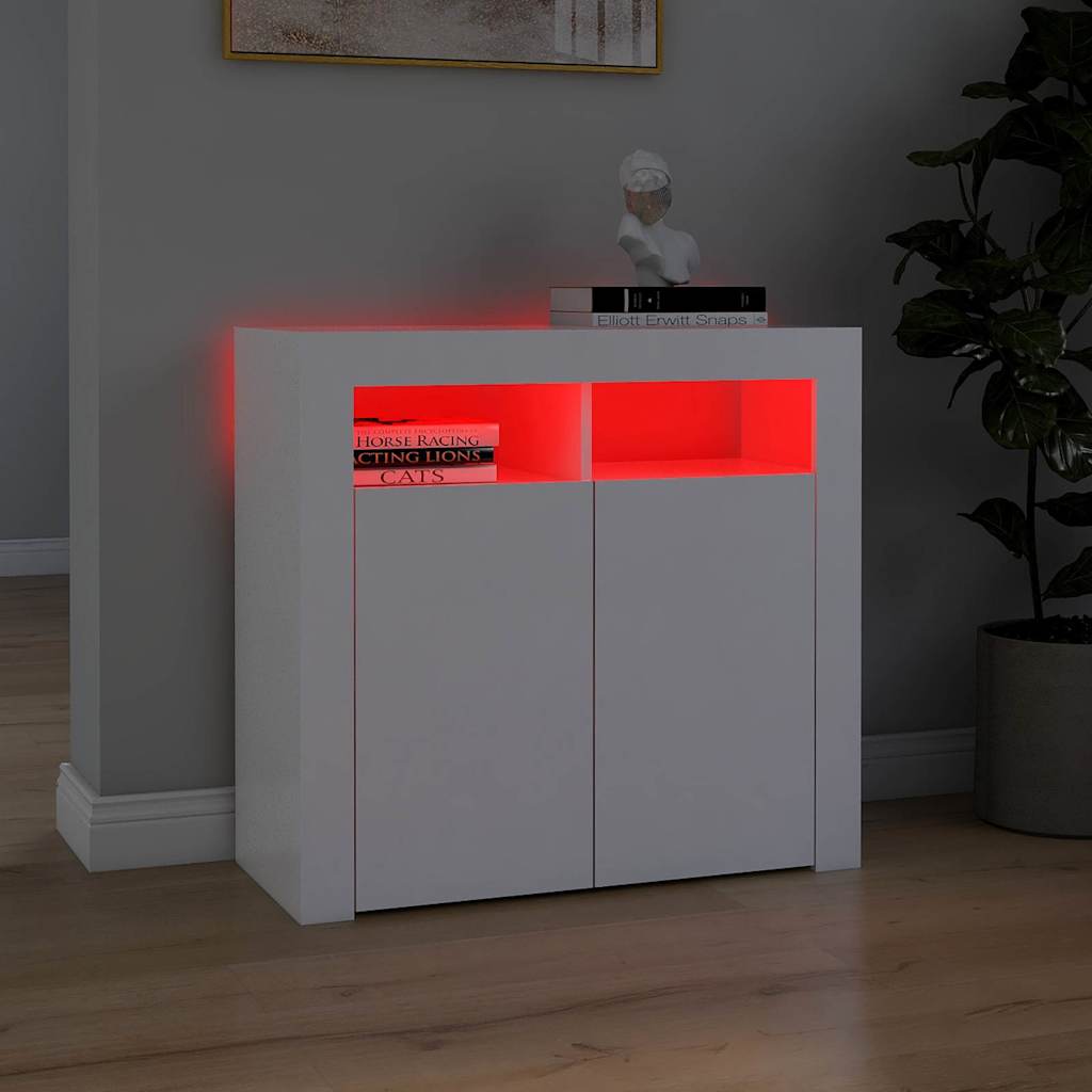 8720286217382_g_en_hd_1 vidaXL Sideboard with LED Lights White 80x35x75 cm - Image 4