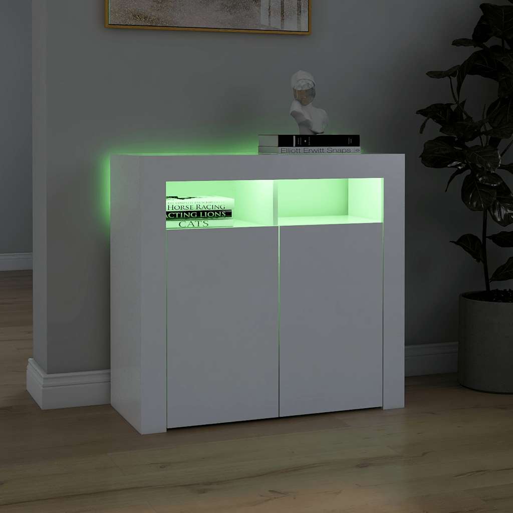 8720286217382_g_en_hd_2 vidaXL Sideboard with LED Lights White 80x35x75 cm - Image 5