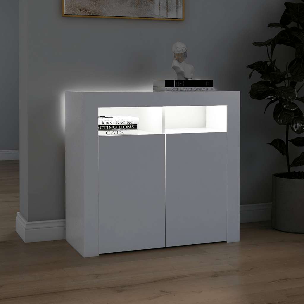 8720286217382_g_en_hd_3 vidaXL Sideboard with LED Lights White 80x35x75 cm - Image 6