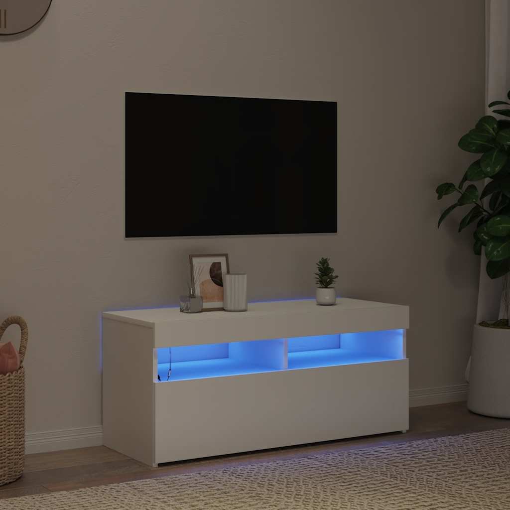 8720286217924_m_en_hd_1 vidaXL TV Cabinet with LED Lights White 90x35x40 cm - Image 1